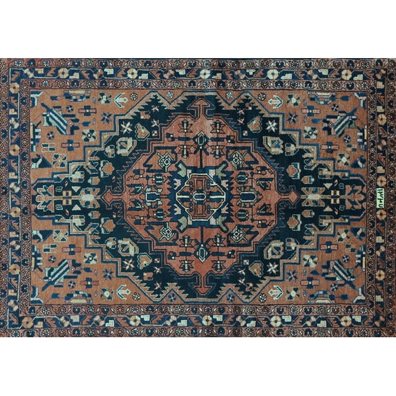 Ahgly Company Indoor Rectangle Persian Light Blue Traditional Area Rugs, 8' x 10'