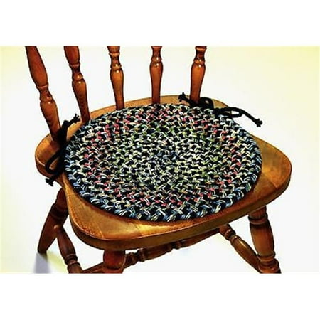Katie Multi Braided Chair Pads, Navy - Set Of 4