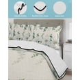 thumbnail image 3 of Twin XL Quilt Bedding Set, Daisy Eucalyptus Leaves Reversible Summer Quilt 3 Pieces, Rustic Weeping Botanical Linen Lightweight Bedspreads Coverlets with 2 Pillow Shams for All Seasons, 3 of 5