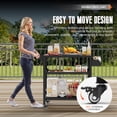thumbnail image 6 of SUNCROWN Outdoor Grill Cart for Blackstone Griddle & Pizza Oven, 41" L x 20" W BBQ Prep Table with Seasoning Tray, Tool Hooks, Handrail & Wheels, Heavy-Duty Portable Cooking Cart for Camping, 6 of 9
