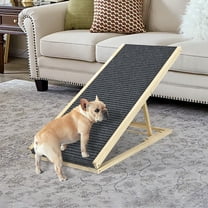 ZephyPaws Wooden Adjustable Pet Ramp for All Dogs and Cats,Non Slip Carpet Surface and Foot Pads,40" Long and Adjustable from 12” to 23” ,Up to 80LBS - Folding Dog Car Ramps for SUV,Bed,Couch