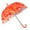 Red Leaf, variant on T-HOTLYST Clear Bubble Umbrella Leaf Pattern Stick Umbrella Automatic Clear Dome Umbrella See Through Dome Umbrella for Kid Adult