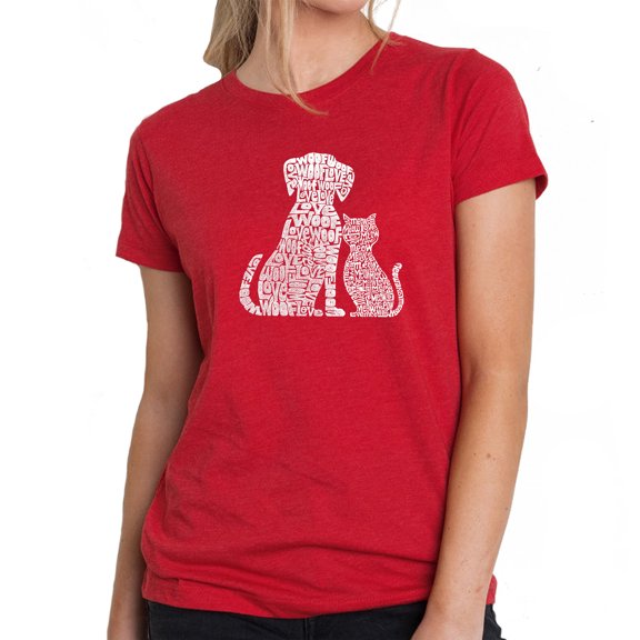 Women's Premium Blend Word Art T-shirt - Dogs and Cats