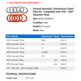 thumbnail image 2 of Forward Automatic Transmission Clutch Plate Kit - Compatible with 1995 - 2009 Chevy Tahoe 1996 1997 1998 1999 2000 2001 2002 2003 2004 2005 2006 2007 2008, 2 of 2