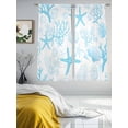 thumbnail image 2 of Aqua Coastal Sheer Curtains for Living Room Bedroom Nautical Summer Beach Starfish Coral Sheer Curtains 72 Inch Long 2 Panels Set Light Filtering Curtain Window Treatments Drapes for Dining Room, 2 of 6