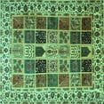 thumbnail image 1 of Ahgly Company Machine Washable Indoor Square Persian Turquoise Blue Traditional Area Rugs, 3' Square, 1 of 4