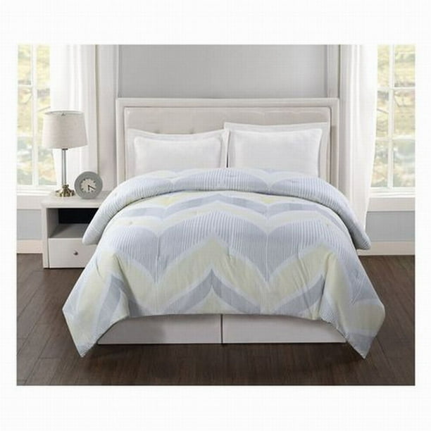 Truly Soft Twin Yellow Gray Chevron Comforter Bedding Walmart Com Walmart Com