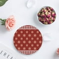 thumbnail image 4 of RYLABLUE Merry Christmas Decor Xmas Snowflakes Set of 4 Round Coaster for Drinks, Absorbent Ceramic Stone Coasters Cup Mat with Cork Base for Home Kitchen Room Coffee Table Bar Decor, 4 of 5