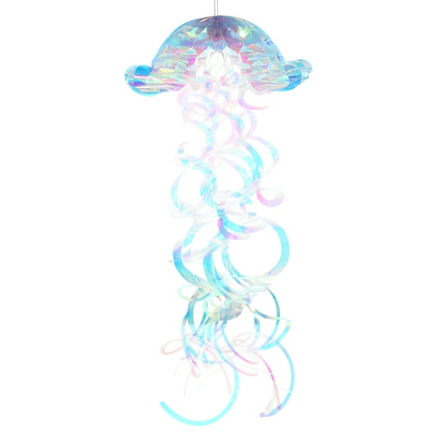 KAKOWELY Colgante de panal de medusa iridiscente, adorno colgante con temática de medusas, decoración de medusas