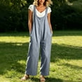 thumbnail image 2 of QQZ Wide Leg Jumpsuit For Women, Sleeveless Palazzo Flow Womens Overalls Flowy Pants Outfit For Daily Beach Outfits, 2 of 7