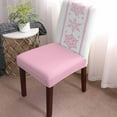 thumbnail image 3 of Chair Covers for Dining Room Set of 8,Christmas Pink Watercolor Snowflake Stretch Seat Protector Removable Washable Chairs Slipcovers for Kitchen Banquet Wedding Hotel,Snow Texture on White, 3 of 6