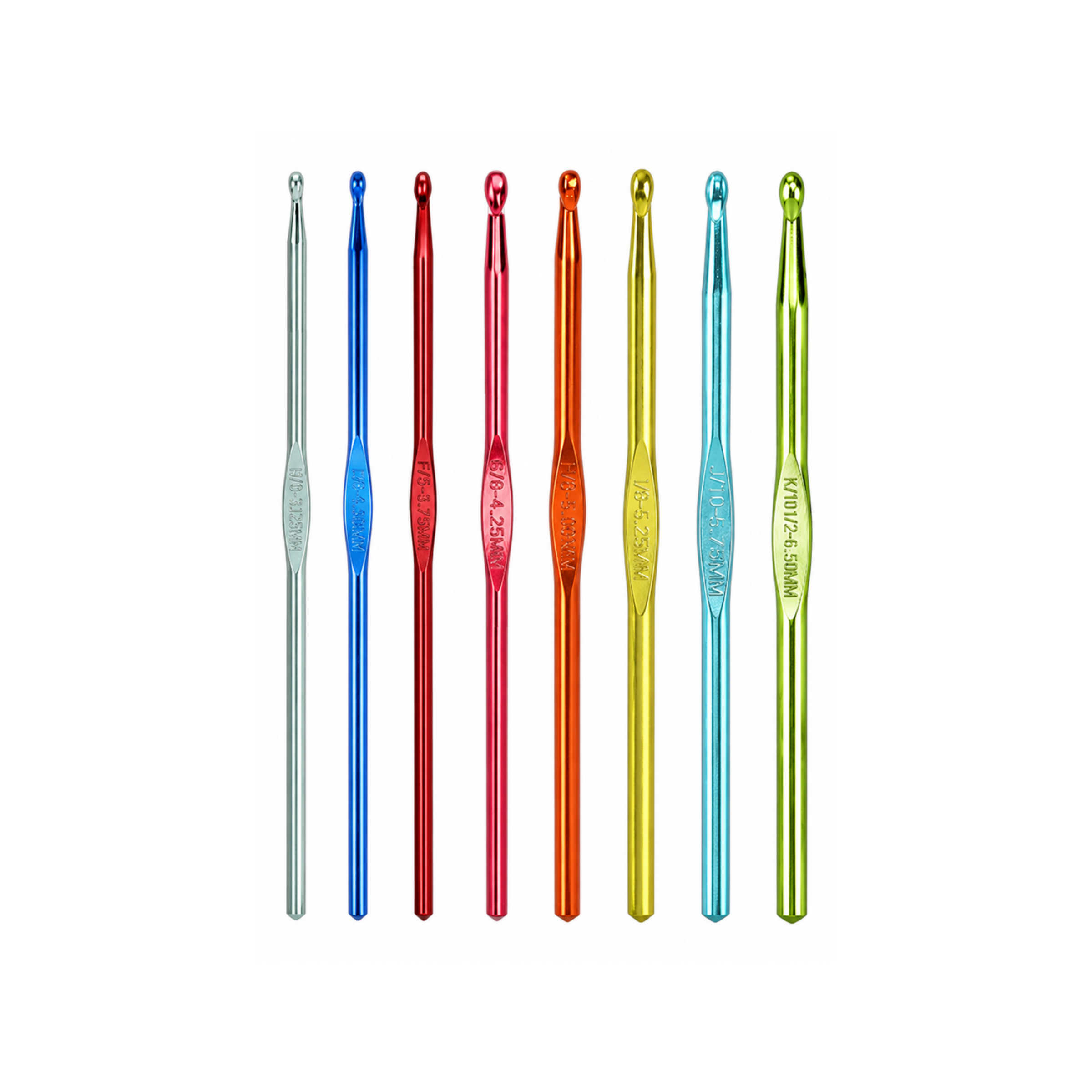 Hello Hobby Aluminum Crochet Hooks, Sizes D-K, 8-Piece Set photo 8