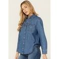thumbnail image 2 of Levi's Women's Dark Medium Wash Sawyer Western Denim Studded Shirt - A7620-0007   US, 2 of 4