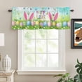 thumbnail image 2 of Easter Rod Pocket Curtain Valance, Spring Easter Eggs Bunny Butterflies Green Farmhouse Window Valance for Living Room, Bedroom, Kitchen 60"W x 18"L, 2 of 9