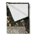 thumbnail image 2 of Fishing Soft Flannel Fleece Throw Blanket, Sign on a Pole Among Summer Daisy Floral Field Nature Illustration Printed, Cozy Plush for Indoor and Outdoor Use, 50" x 60", Multicolor, by Ambesonne, 2 of 5
