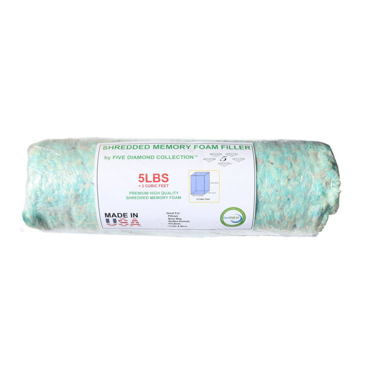Five Diamond Collection 5 lbs of New Shredded Memory Foam Fill for Pillows