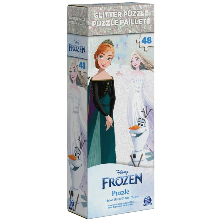 Disney Frozen II Game and 48 Piece Glitter Puzzle for Kids Ages 5