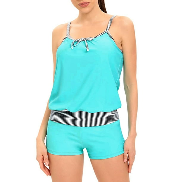 Aayomet Women Swimsuits Printed 3 Piece Bathing Suits Swim Tank Top With  Boy Shorts Swimwear Sports Bra And Shorts Set,Mint Green XL 