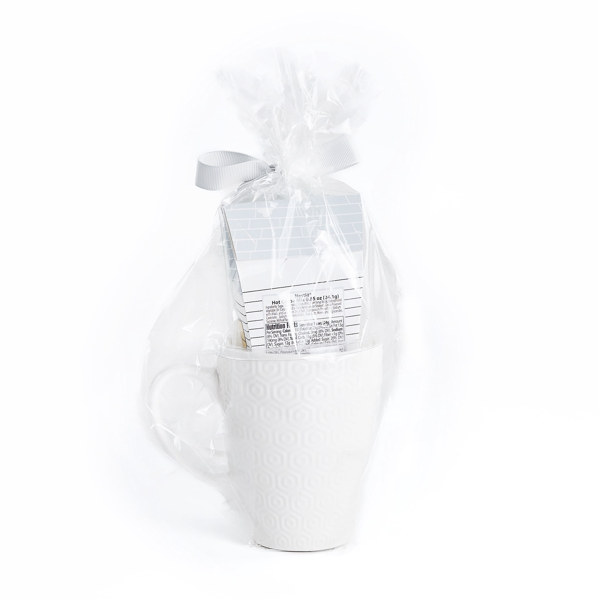 SCM Designs White Textured Mug Gift with Nestle Cocoa and Mini Marshmallows