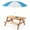 Natural, variant on Jopath 3-in-1 Kids Outdoor Wooden Picnic Table with Umbrella, Convertible Sand & Wate for Gardens Backyards Beach Gray
