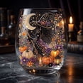 thumbnail image 6 of Halloween Stemless Wine Glass 420ml 2D Ghost Pumpkin Witch Rhinestone Clear Tumbler Cup Spooky Fall Drinking Glassware for Party Home Bar Table Decor Holiday Gift Options, 6 of 7