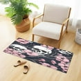 thumbnail image 2 of Coolnut White Skull Pink Bath Mat, Dry Quickly Non Slip Absorbent Bath Rug, Soft Living Room Bedroom Home Floor Mats, Bath Mats for Bathroom, Tub and Shower 20" x 39" Home Decor, 2 of 7