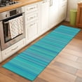 thumbnail image 2 of Turquoise Stripes 2'x6' Runner Rugs for Hallway Kitchen Bedside Non Slip Washable, Modern Abstract Art Striped Farmhouse Entryway Rug Runners with Rubber Backing, Long Carpet Runner for Laundry Room, 2 of 8