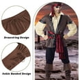 Ponceau Mens Pirate Pants Ankle Banded Renaissance Pants Medieval Viking Navigator Pants