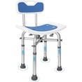 thumbnail image 1 of Shower Chair with Backrest-2 in 1 Nonslip Shower Stool for Inside Shower, Height Adjustable Shower Bench, Tool-Free Assembly, Suitable for Persons with Disabilities, Elderly, 330 lbs Capacity, 1 of 8