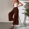 thumbnail image 5 of ClodeEU Women Elastic Waist Chiffon Cropped Pants,Summer Solid Casual Loose Pant ,Women's Plus XL, 5 of 5