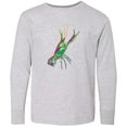 thumbnail image 3 of Inktastic Mardi Gras Crayfish Artsy Long Sleeve Youth T-Shirt, 3 of 5