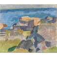 thumbnail image 2 of Edvard Weie 14x12 Black Ornate Wood Framed Double Matted Museum Art Print Titled: Landscape from Christianso (1913 - 1914), 2 of 5