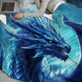 thumbnail image 4 of 1pc Blue Dragon Throw Blanket Dragon Blanket Gifts for Dragon Lovers Soft Flannel Blanket Gifts Woman Man Blue Dragon Blanket for Living Room Sofa Decor, 4 of 4
