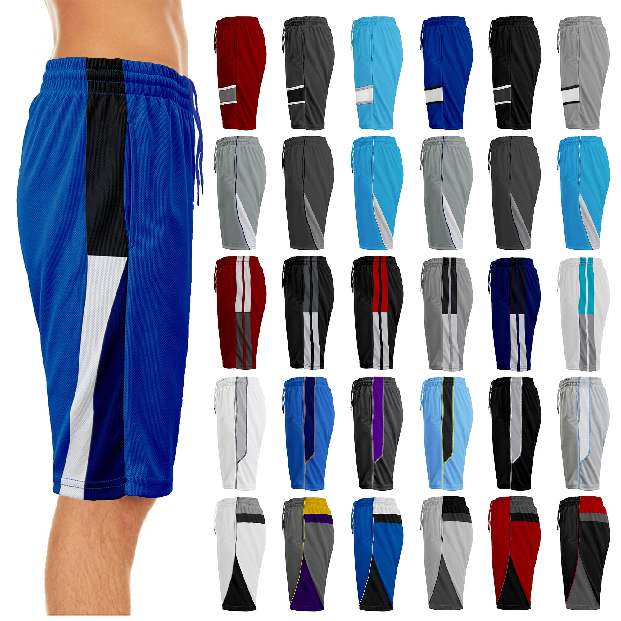 5Pack Mens Active MoistureWicking Mesh Performance Shorts (S2XL