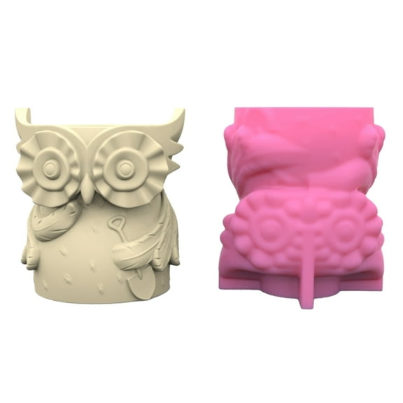 GENEMA Owl Mom Gypsum Silicone Mold Diy Succulents Concrete Flower Pot Vase Plaster Cement Mold Clay Mold Candle Holder Mold