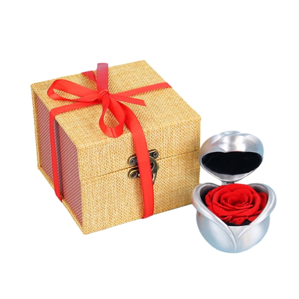 Matsuzay Regalo único de primera calidad, rosa de flores preservada hecha a mano para ocasiones especiales, flores inmortales de lujo Decoración del hogar rojo