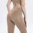 thumbnail image 4 of WULMLEO Leggings for Women Tummy Control High Waisted Long Butt Lifting Leggings Dressy Casual Quick Dry Workout Yoga Pants Camel S, 4 of 5