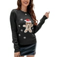 thumbnail image 1 of Innerwin Chandail de Noël à Manches Longues pour Femmes Chandail de Noël Col Rond Décontracté Tricoté Ours Noir m, 1 of 3