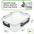 thumbnail image 4 of 5 Pack 36oz Food Storage Containers 2 Compartments Glass Meal Prep Containers with Lid Lunch Containers for Adult Food Prep with Dividers, 4 of 5