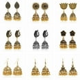 thumbnail image 2 of Sdmnsg-T Indian Bell Tassel Earring Boho Antique Ethnic Drop Hanging Beads Dangle Statement Bohemian Vintage Gypsy Traditional Temple Earrings for Women Bollywood Jewelry Gifts, 2 of 17