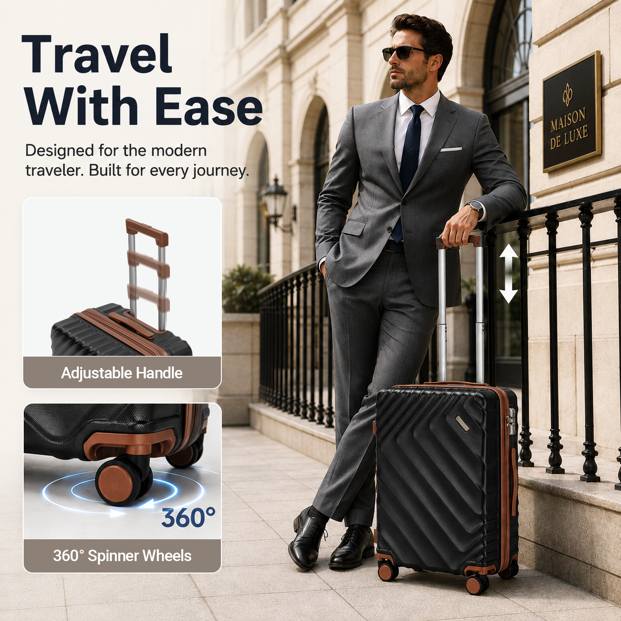 Rosamo 5-Piece Expandable Hardside Luggage Set photo 6