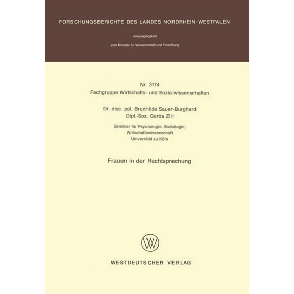 Frauen in Der Rechtsprechung, (Paperback)