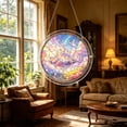 thumbnail image 4 of Round Acrylic Puzzle Suncatcher - Stained Glass Style Window Hanging Dreamy For Home Decor, 4 of 6