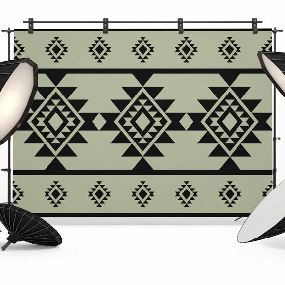Sage Green Boho Backdrop for Photography,Fabric Photo Background Backdrop,Southwest Aztec Abstract Geometric Photo Booth Background for Portrait Photoshoot Video Wedding Decoration Banner 10x8ft