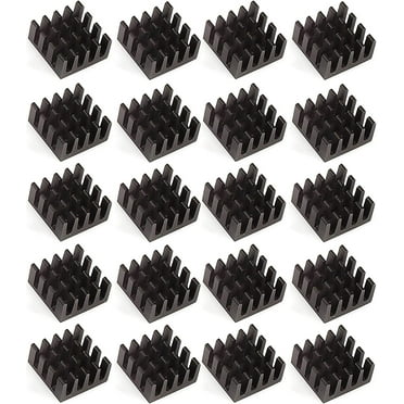Easycargo 20pcs 14mm Heatsink 14x14x7mm, Black Anodized Aluminum Heat Sink for Cooling Cooler GPU Chips VRAM VGA VRAM RAM (14mmx14mmx7mm)