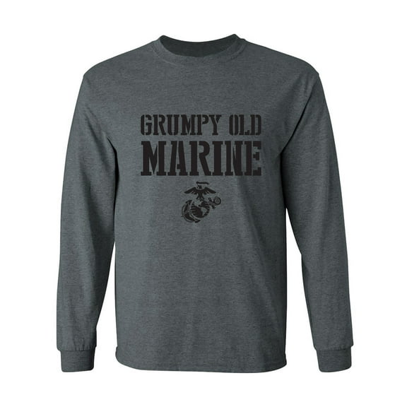 Grumpy Old Marine Adult Long Sleeve T-shirt
