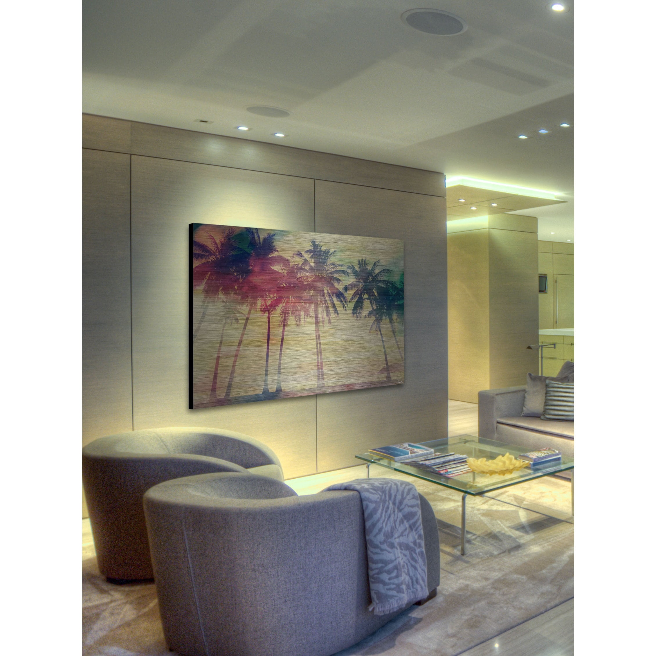 Parvez Taj  'Fall Red' Painting Print on Brushed Aluminum 45 x 30
