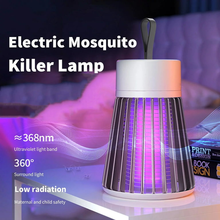 HUNTINGOOD Bug Zapper,Powerful Insect Killer,Mosquito Zapper,Portable  Standing or Hanging for Indoor,365NM UV Lamp,Chemical Free,Child Safe-Spare  Bulb