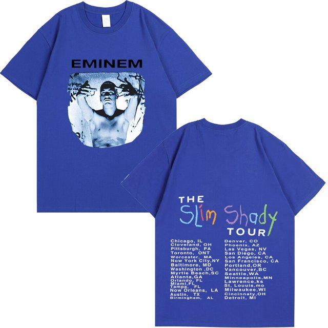 Camisetas con estampado de Eminem para hombre, camisetas de cuello redondo de Hip Hop, 100% algodón, camisetas de gran tamaño, camisetas casuales de manga corta Unisex, camisetas Harajuku