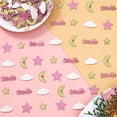 thumbnail image 6 of Twinkle Twinkle Little Star Table Decorations 200Pcs Confetti Rose Gold Twinkle Star for Girls Baby Shower Birthday Party Decorations Glitter Pink Gold Twinkle, Cloud, Moon Confetti, 6 of 7